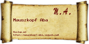Mauszkopf Aba névjegykártya